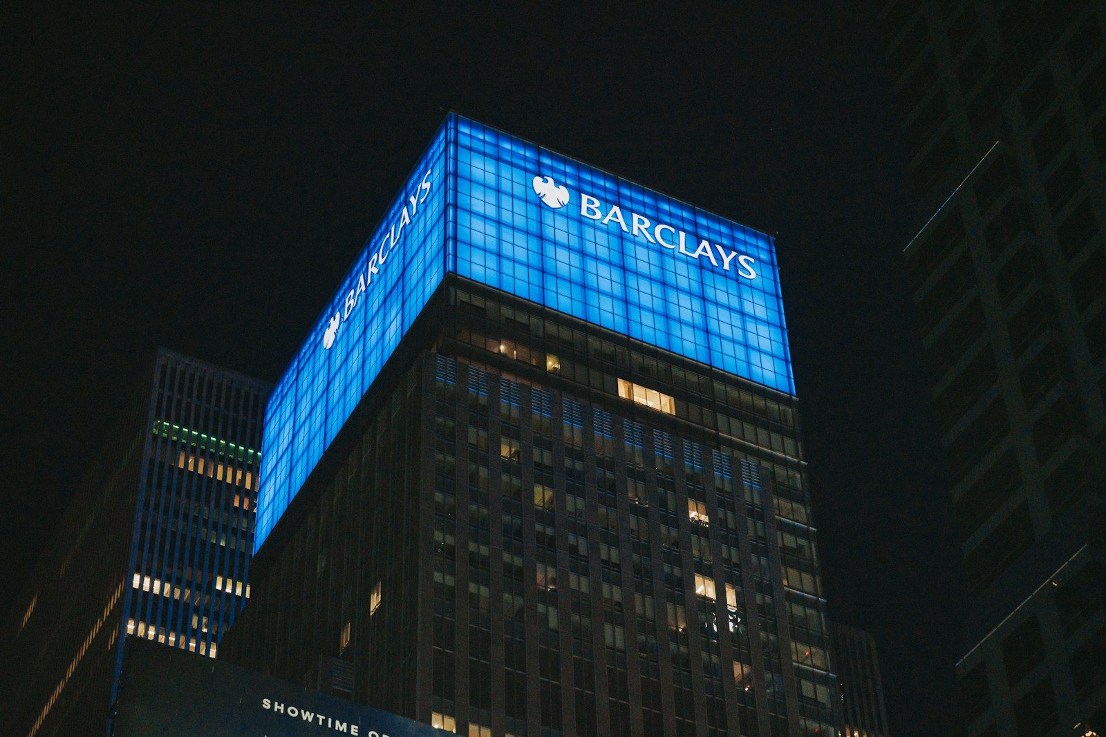 a very tall building lit up at night