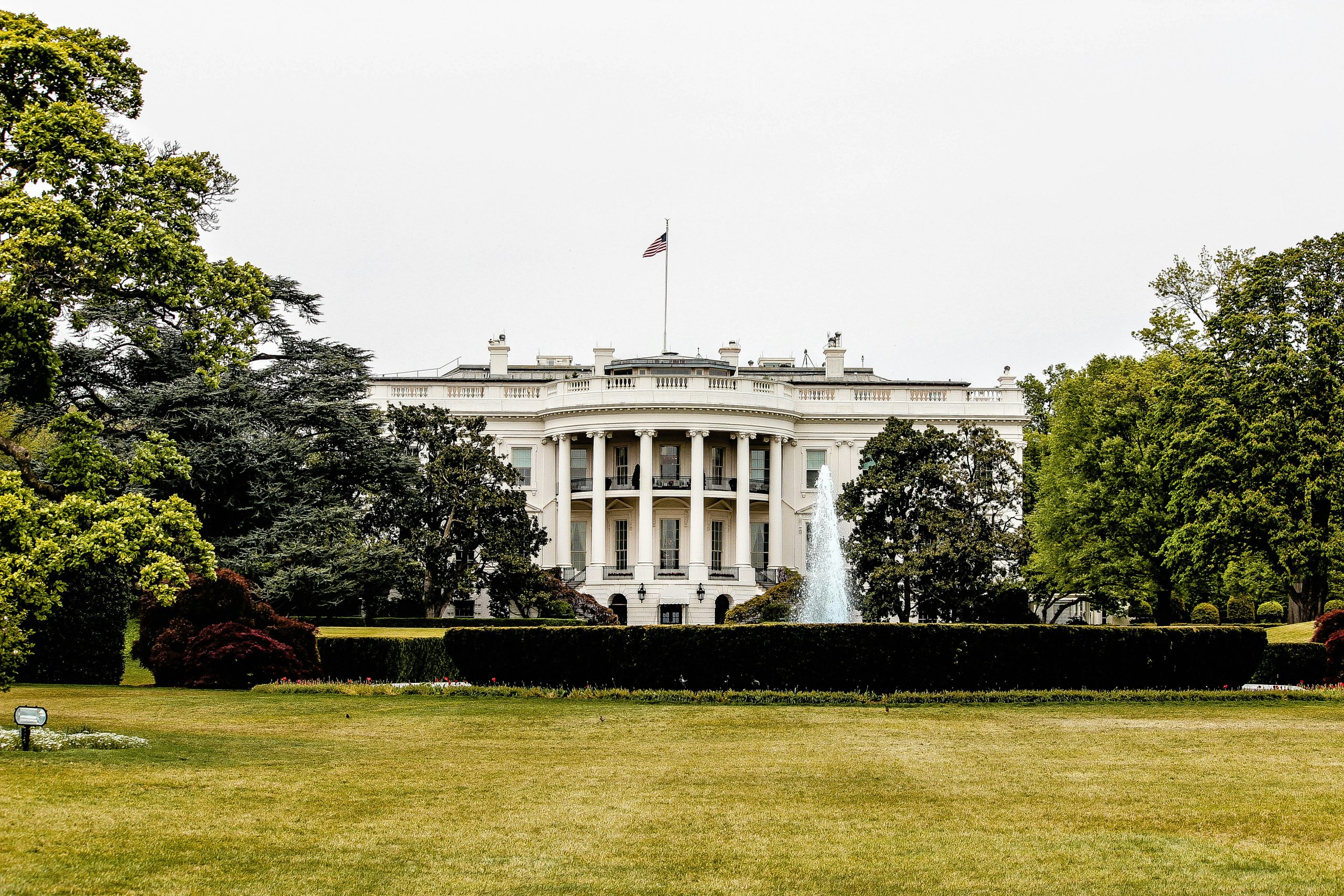 The White House in Washington, D.C., seen from the front lawn